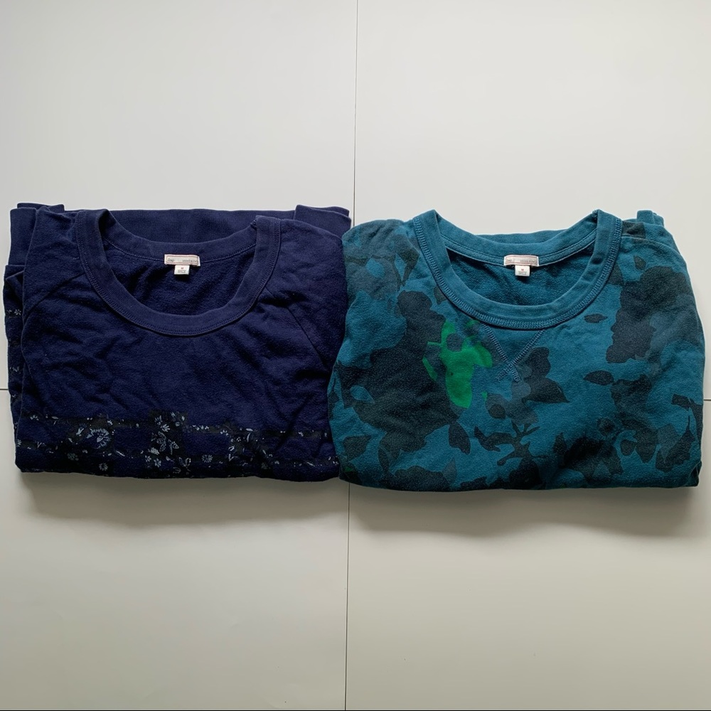 Gap Crewneck Pullovers Blue and Green Camouflage